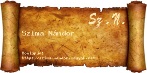 Szima Nándor névjegykártya