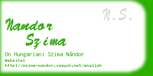 nandor szima business card